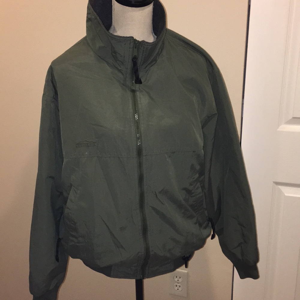 White Sierra Army Green Fleece Lined Jacket